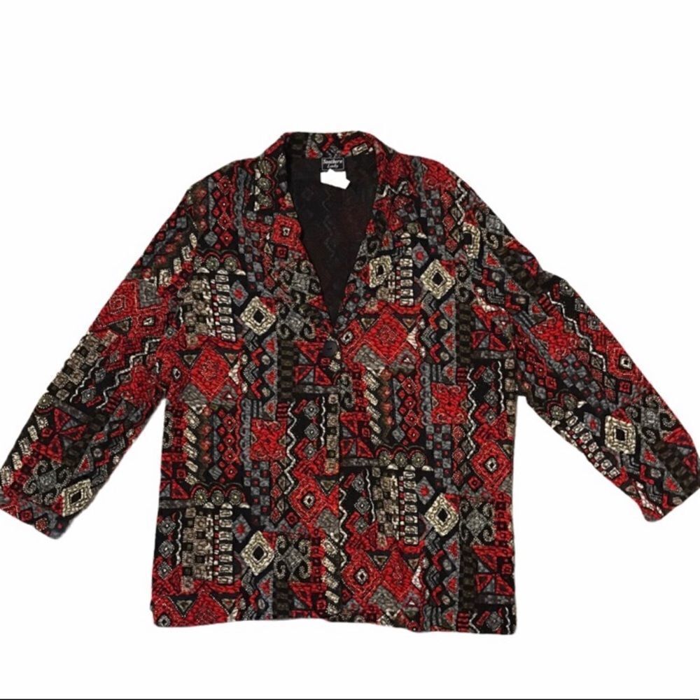 Southern Lady 1X Jacket Red, Black, Grey & Silver